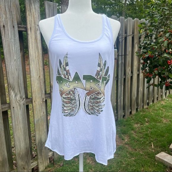 Winged camo Babe Racerback Tank, Sz XL - Picture 3 of 9